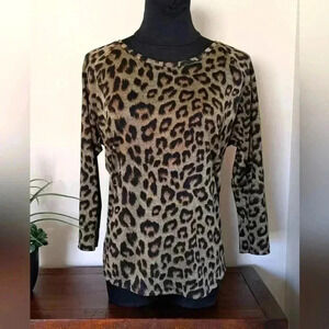 Dynamite Open Back Cheetah Print Top Black Brown Size Small Animal